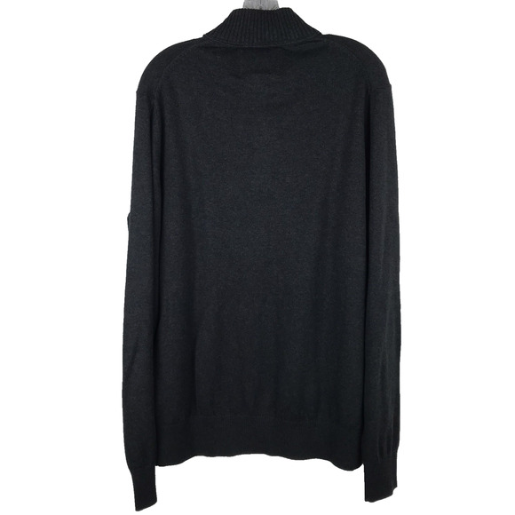 NWT Eddie Bauer Cotton Cashmere Sweater Pullover Button Knit Gray Men Large Tall - Picture 4 of 9